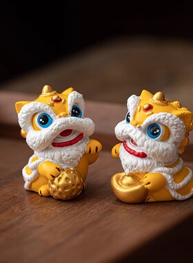 新中式国风招财进宝石狮子桌面办公桌装饰摆件高级感小众生日礼物