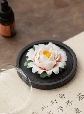 牡丹花摆件手工陶瓷捏花家居装饰品办公室桌面摆设工艺品送礼佳品