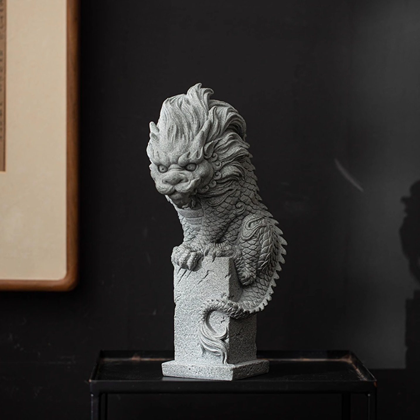 精品卧龙动物摆件园艺盆栽假山鱼缸造景观饰品创意客厅桌面装饰