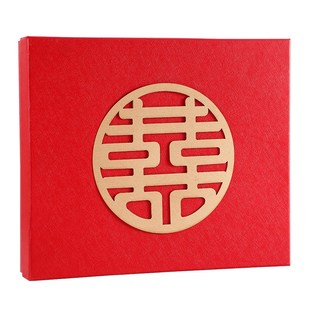 V3FP结婚陪嫁镜子一对紫檀木梳子红色喜新娘女方出嫁化妆婚礼用品