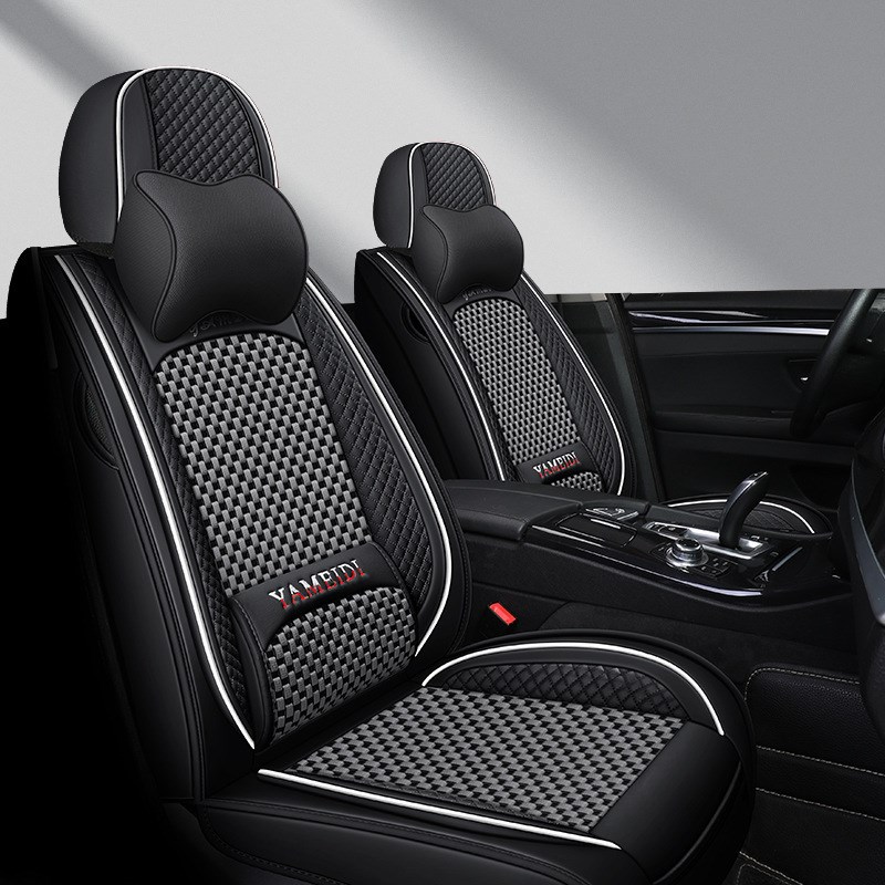 汽车坐垫全包围四季通用座垫套夏季纳帕皮冰丝透气凉垫时尚座椅套