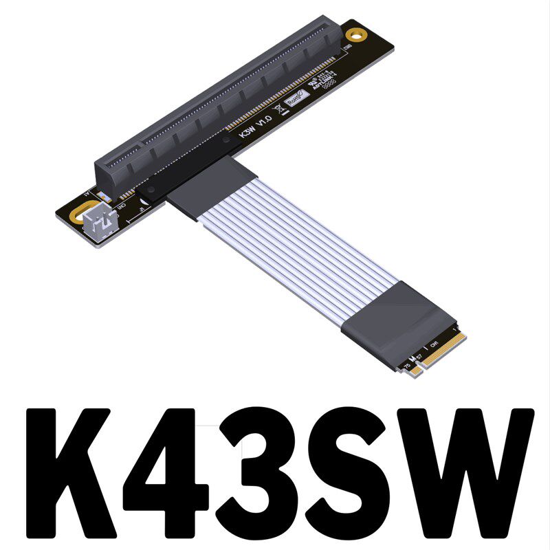 ADT PCIE 4.0 M.2 NGFF NVMe STX主板显卡延长线 转 x16