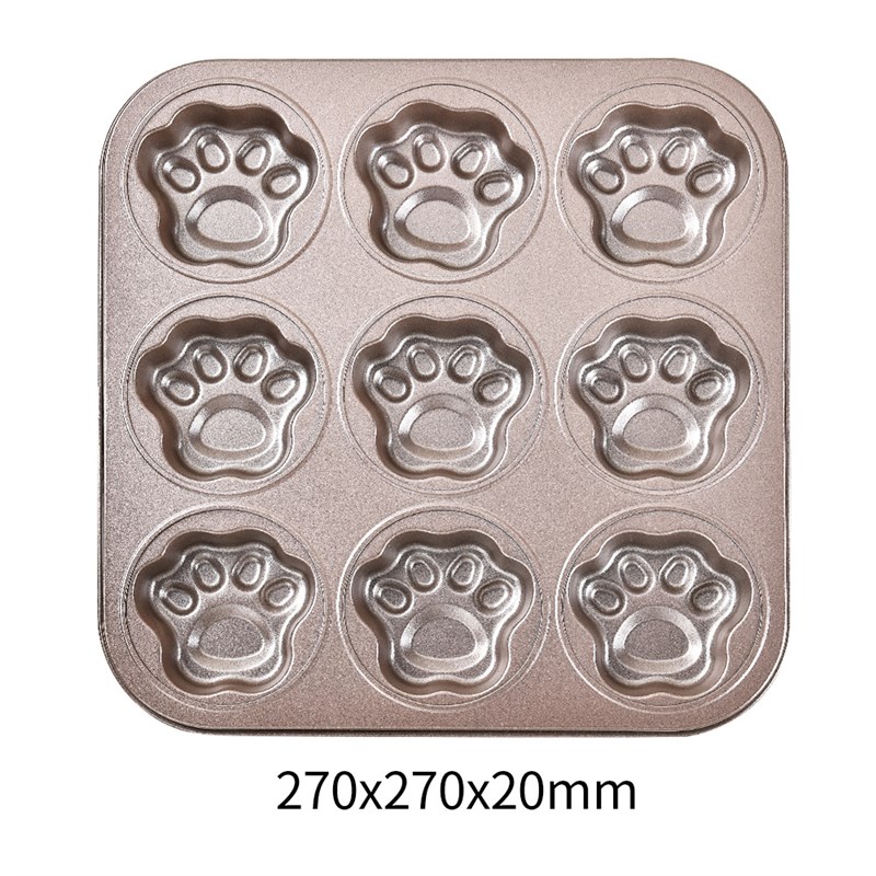 热销碳钢不粘9连蛋糕模具加厚蛋糕烤盘动物造型烤箱烘焙模具