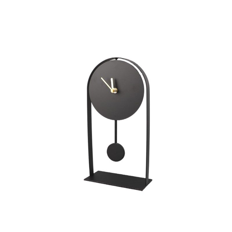 现代简约黑色金属几何挂钟摆件办公室卧室书房客厅样板房家居饰品