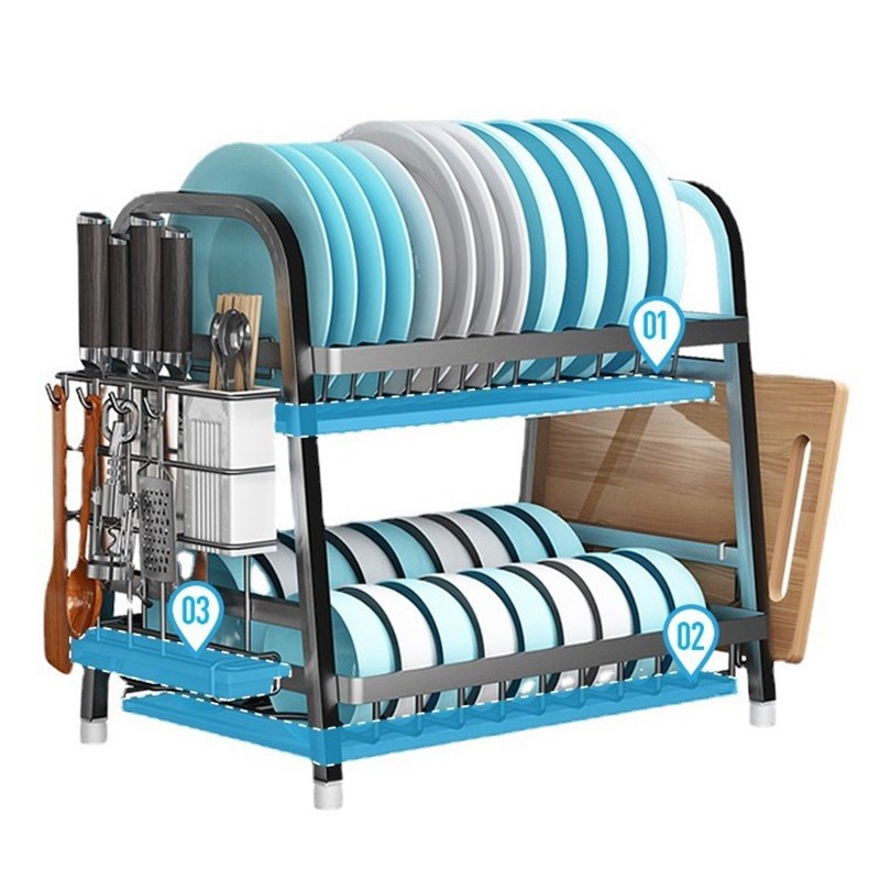 厨房碗盘碗碟收纳架不锈钢碗架沥水架置物架台式放碗架碗筷收纳盒