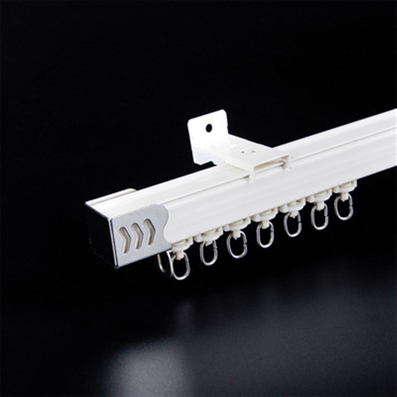 窗帘轨道加厚拐弯转弯器静音直轨滑轨导轨滑道铝合金单双轨顶侧装