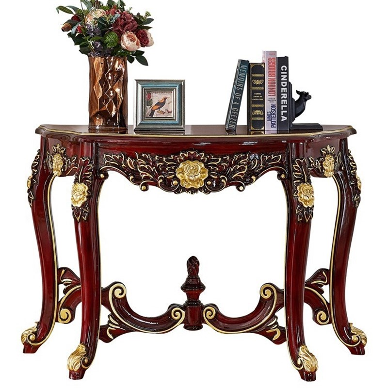 欧式全实木玄关台入户玄关柜美式玄关桌半圆门厅端景台靠墙条案桌