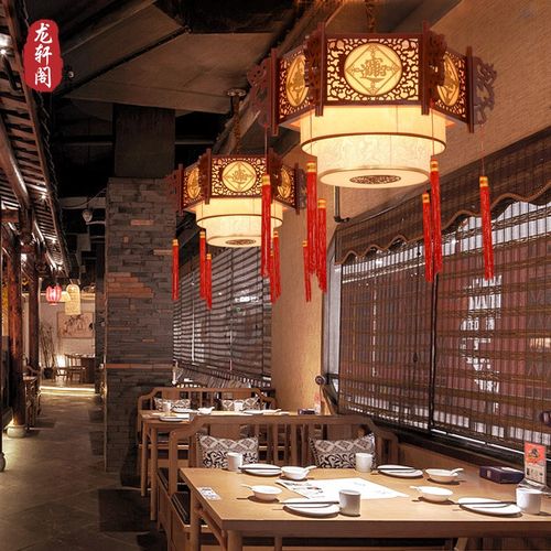 中式客厅吊灯中国风实木现代中式灯具餐厅饭店工程别墅大厅茶楼灯