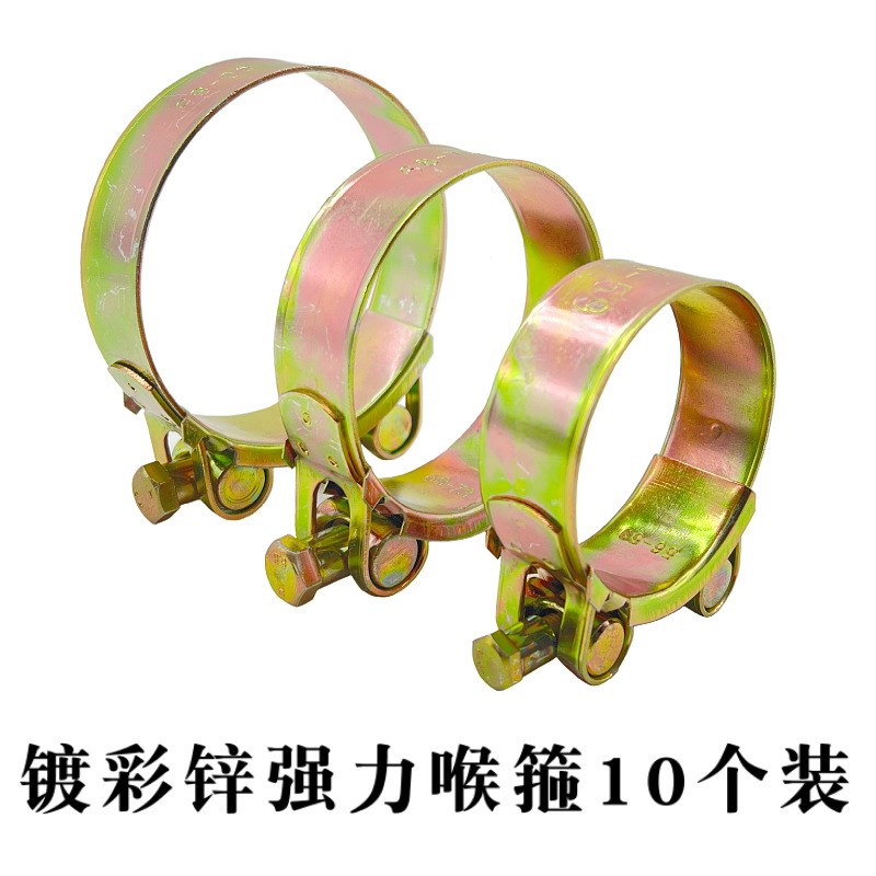 欧式铁镀锌强力喉箍重型卡箍抱箍水管固定管卡扣管箍紧箍管夹10个