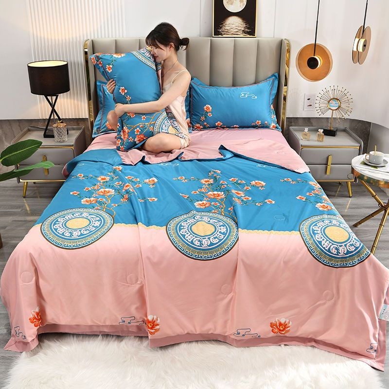 冰丝夏凉被四件套天丝夏被空调被单双人床上可水洗夏季薄昌震