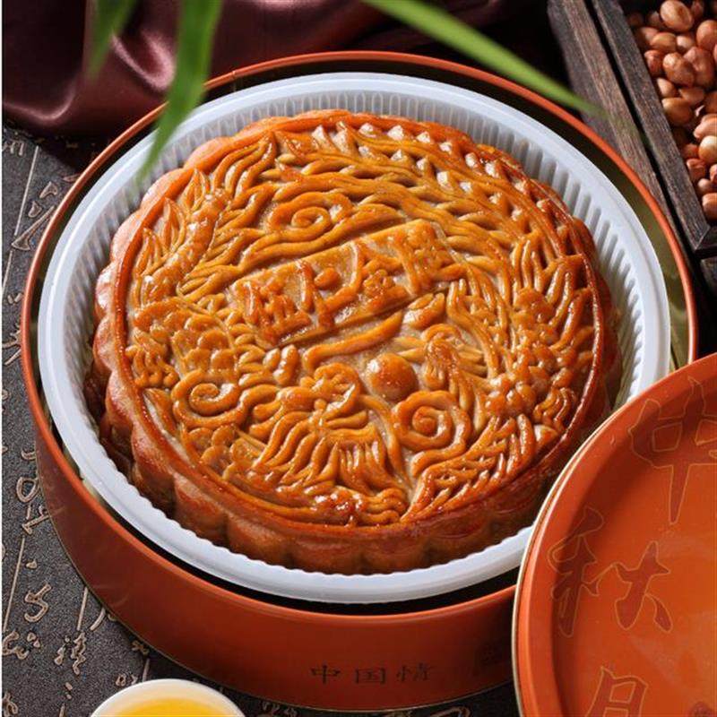 现货经典老式五仁叉烧伍仁金腿大月饼铁盒装