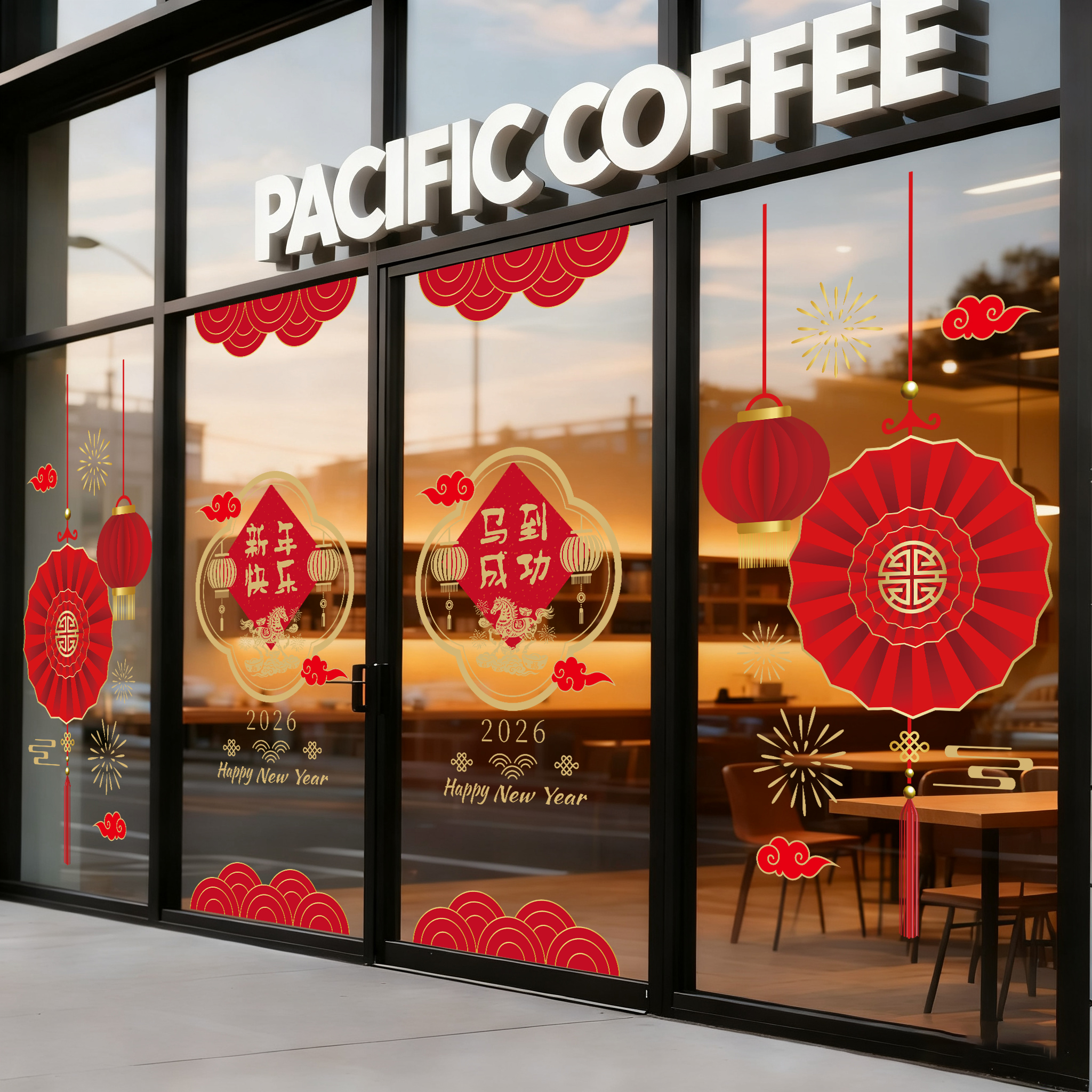 2026新年贴纸马年装饰窗花