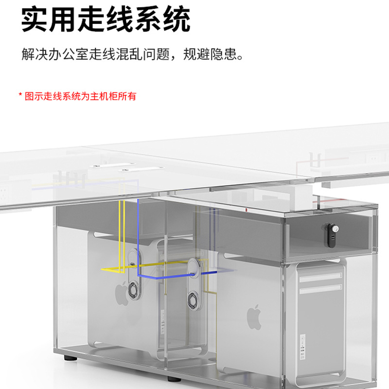 职员办公桌工位卡座简约电脑4多人带挡板线板口字桌脚椅组合