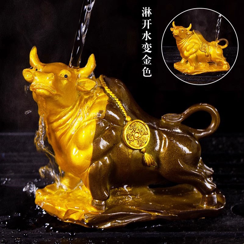 变色茶宠摆件金蟾蟾蜍可养宠物茶台茶桌精品茶道茶具配件茶盘茶玩