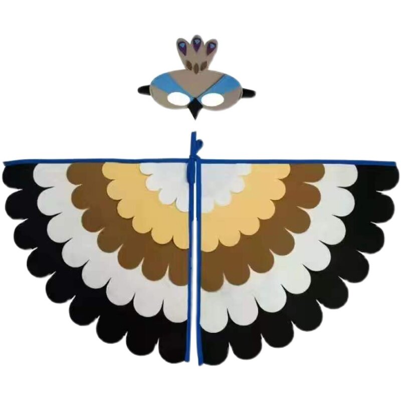 儿童节猫头鹰黄鹂动物小鸟孔雀翅膀披风装扮道具走秀表演服装包邮