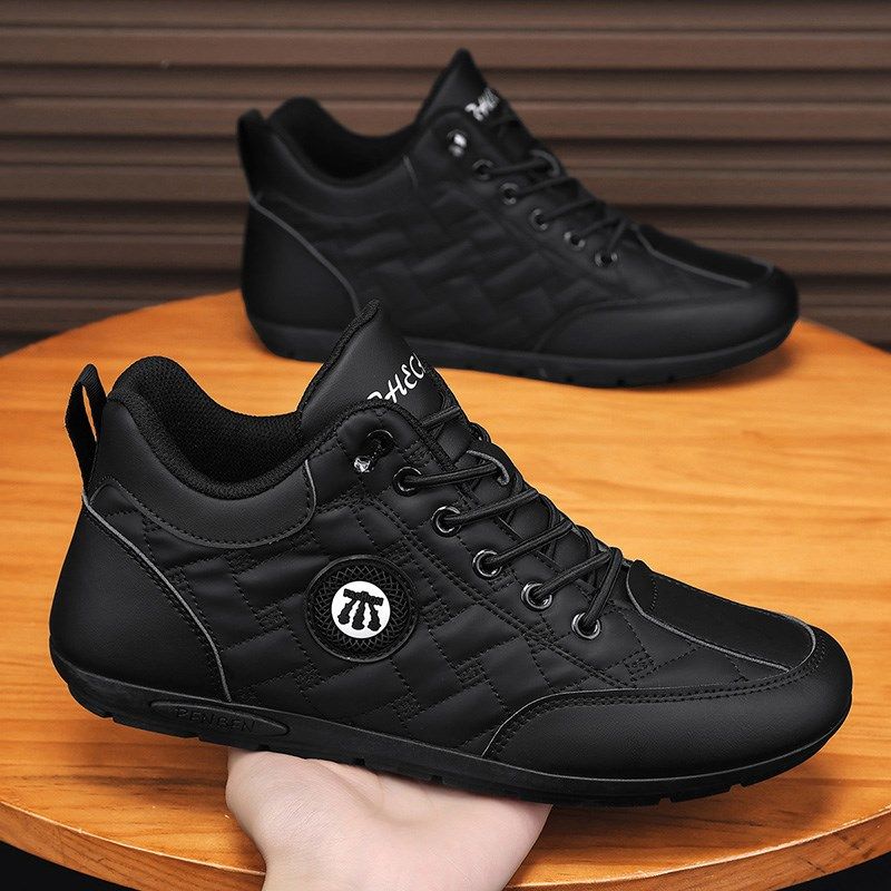 一脚蹬男鞋夏季皮面潮流百搭运动板鞋男士K黑色工作休闲开车豆豆,流行男鞋,单鞋,淘宝优惠券,粉丝福利购,淘宝优惠卷