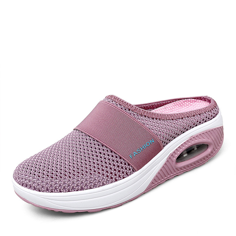 2021夏季新款拖鞋女外穿厚底妈妈鞋轻便防滑包头镂空X半拖鞋夏网