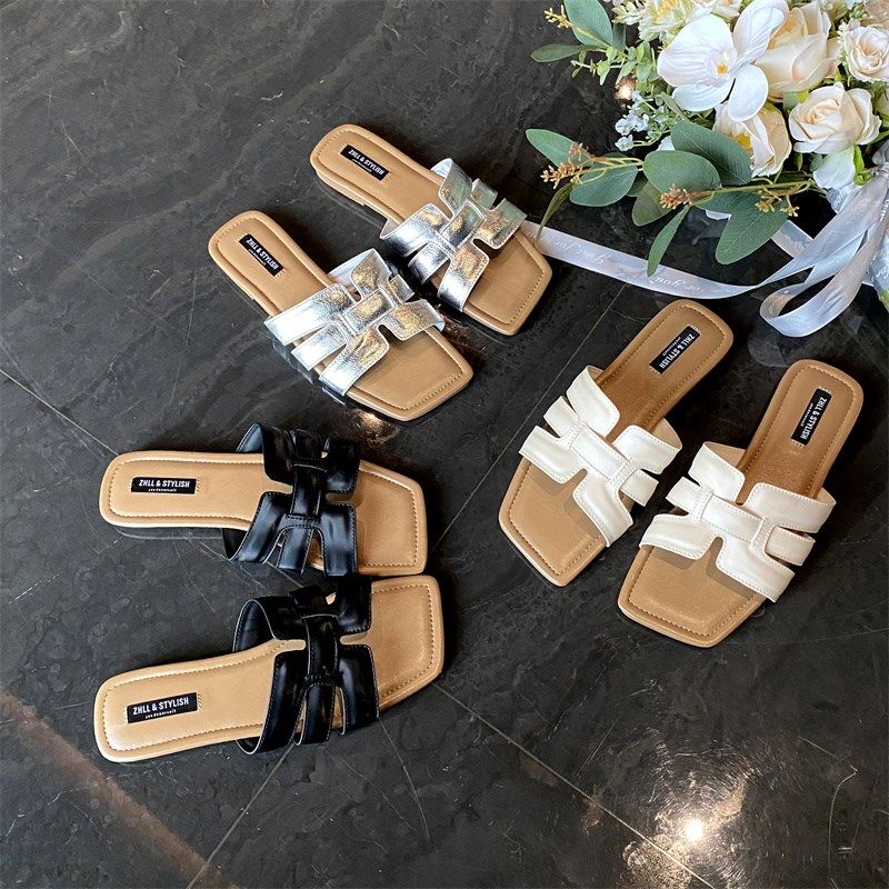 加宽胖脚大码女鞋41到43平底凉拖软底拖鞋女夏外S穿沙滩黑色一字,女鞋,一字拖,淘宝优惠券,粉丝福利购,淘宝优惠卷