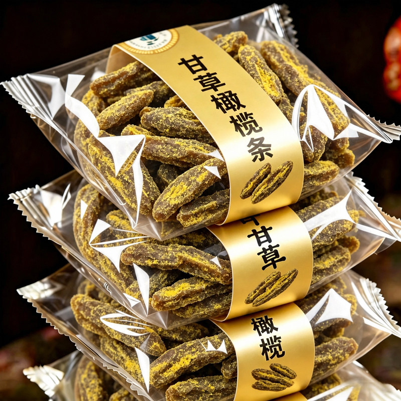 正宗潮汕甘草橄榄条零食果脯蜜饯图片