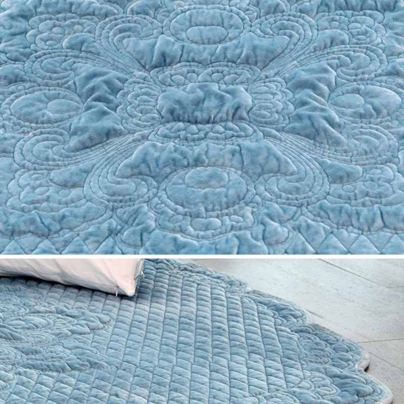 韩国 超柔水晶短绒圆形地毯床边毯垫子欧式in风客厅卧室地垫