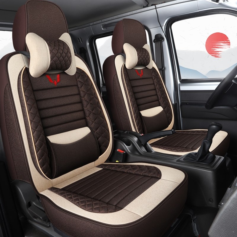 五菱荣光新卡座小卡排单排亚麻坐垫厢货专用全包小货车座椅