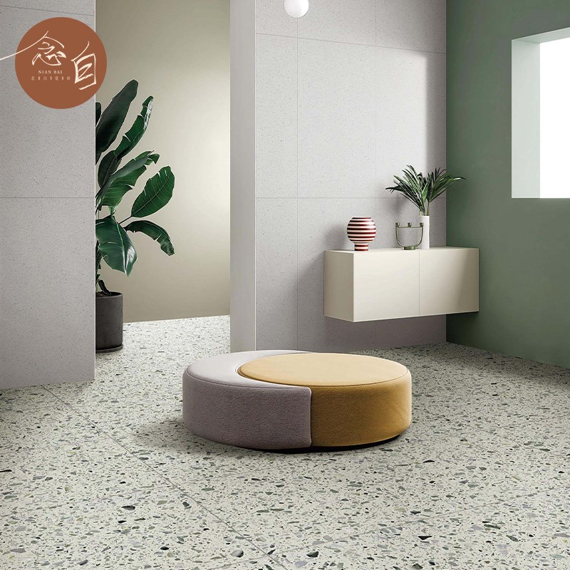 绿色水磨石瓷砖商业空间店铺厨房墙地砖连锁咖啡店奶茶.门店防滑