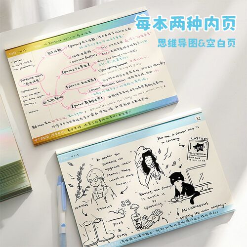 三年二班有梗有文化拍纸本可撕无粘性高颜值学生记事本便携便签本