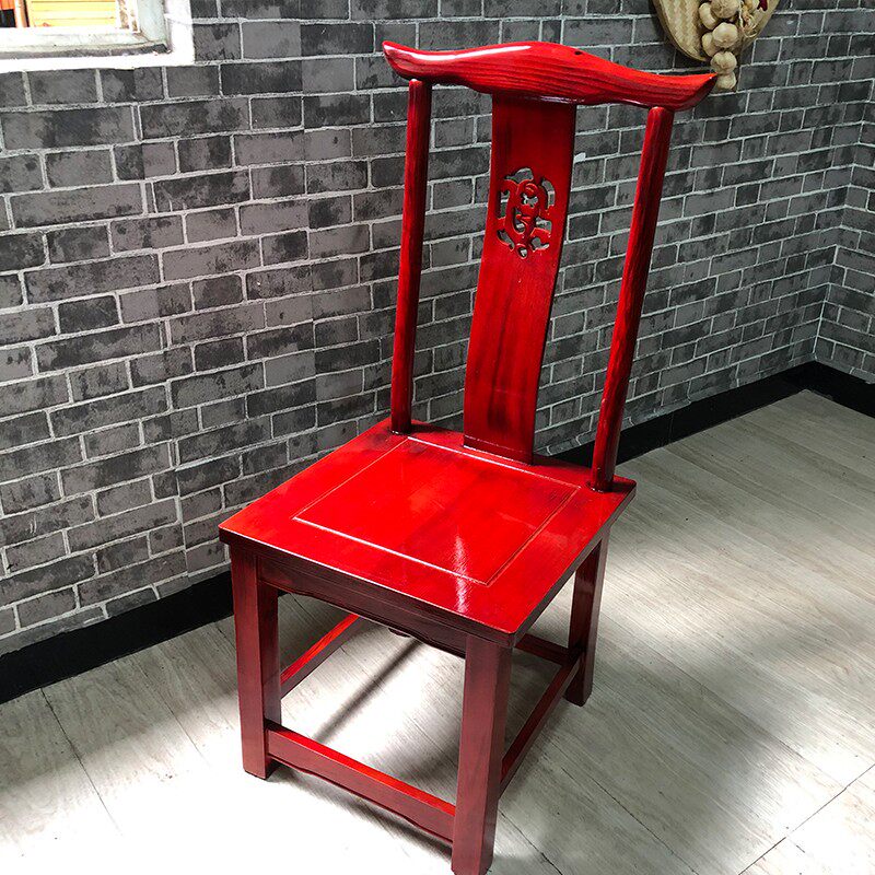 实木官帽椅中式仿古太师椅靠背椅牛角椅农家乐饭店餐馆木椅子特价