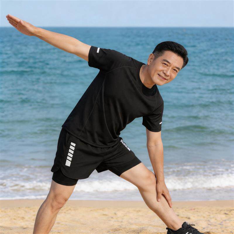 中老年人泳裤泳衣泡温泉套装爸爸宽松泳装防尴尬游泳装备2026新款