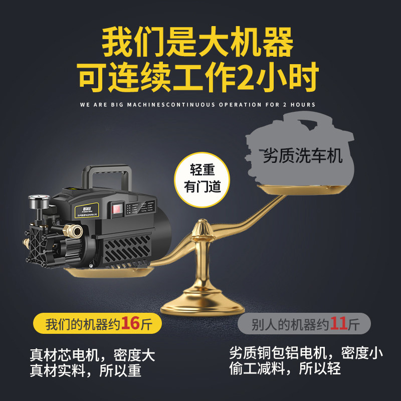 洗车机220v高压家用洗车水泵大功率水抢枪冲洗地面水压增压泵神器