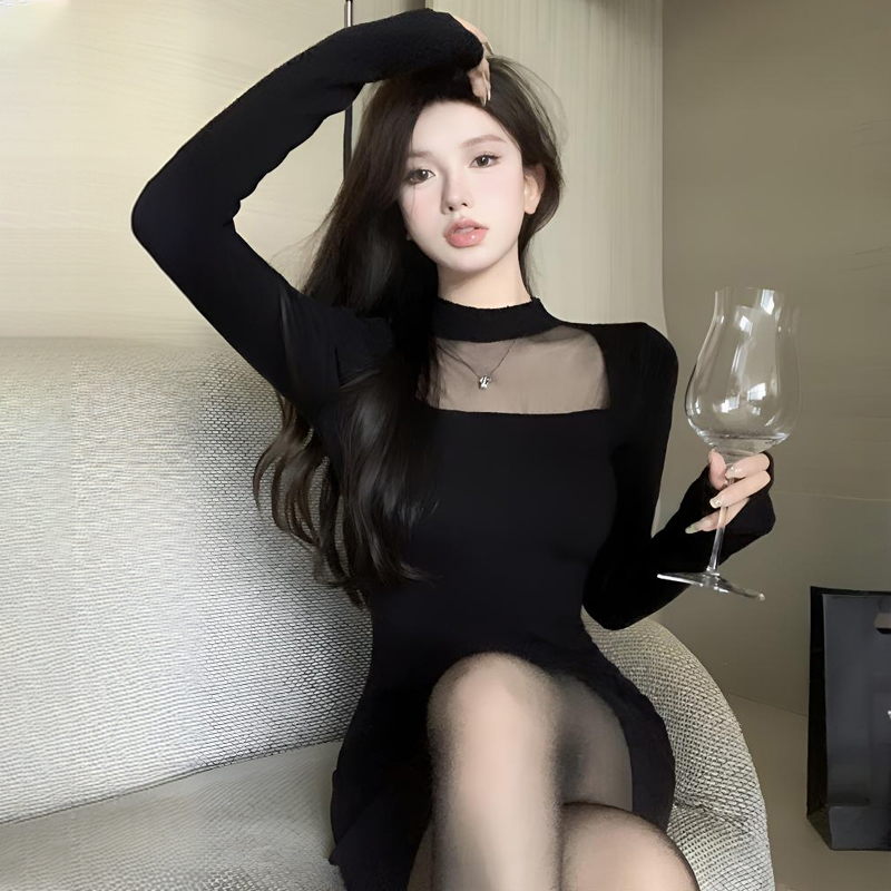 配大衣辣妹包臀短裙秋冬收腰显瘦