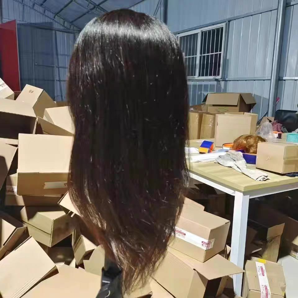 假发女长发真人发丝中长直发自然逼真全头套式假发