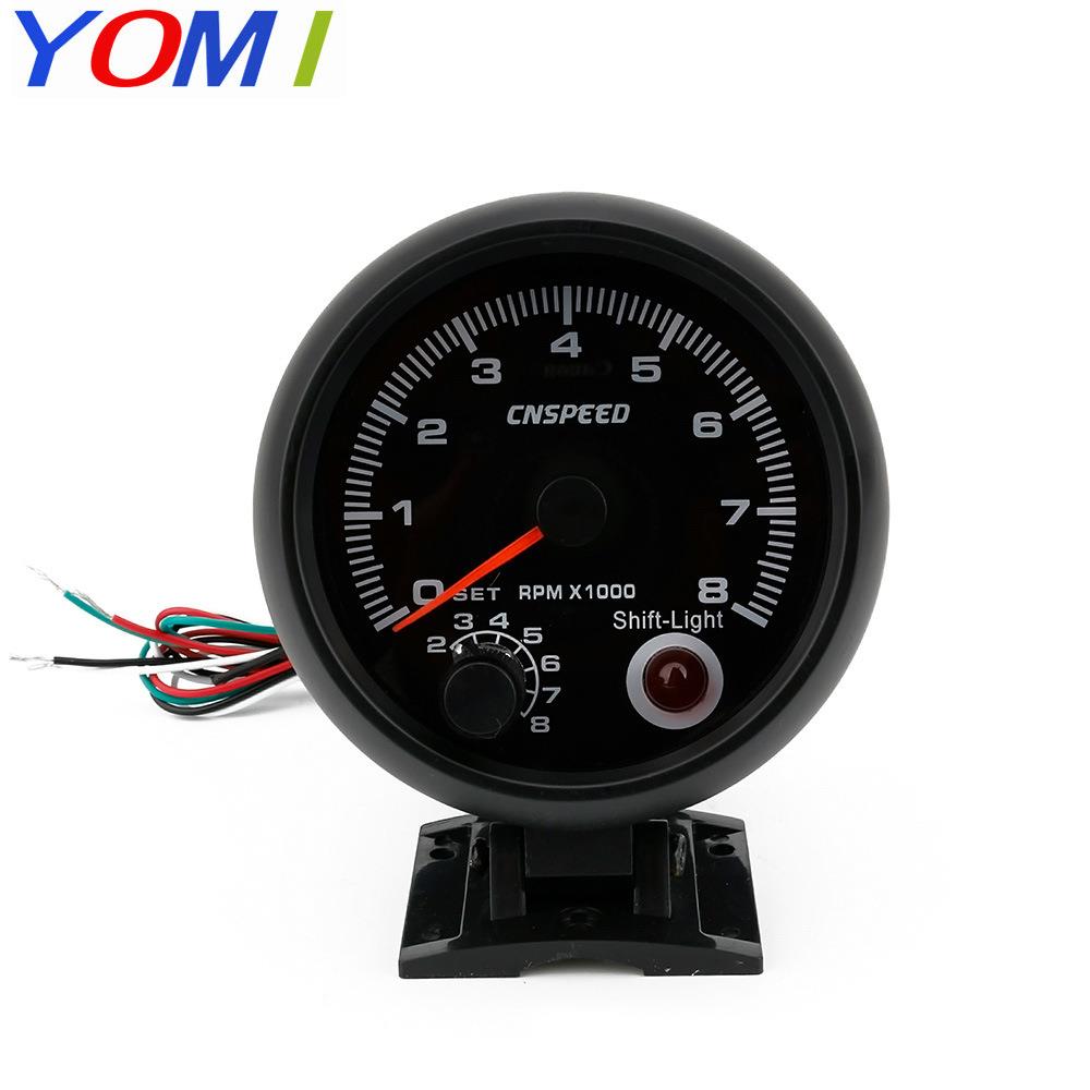 直销汽车仪表3.75英寸通用12V黑面蓝光LED显示转速表0-8RPM