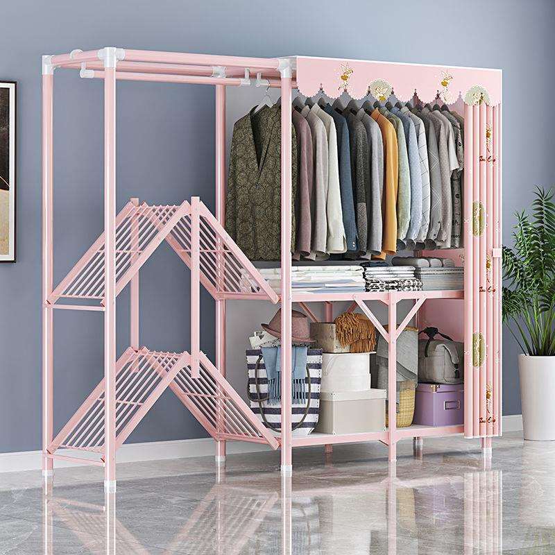 折叠钢架结构简易布衣柜钢管加粗家用卧室结实全挂式衣橱