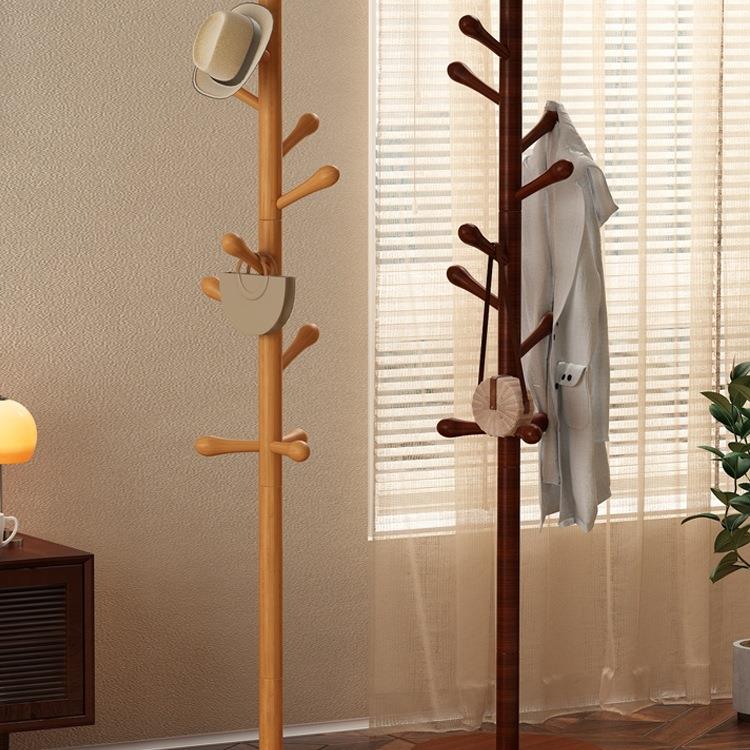 挂衣架落地实木衣帽架卧室入户门口客厅挂包架榉木床边放衣服架子