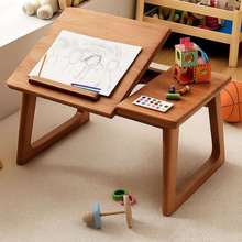 全实木飘窗桌家用阳台书桌可折叠电脑桌日式榻榻米茶桌卧室床上桌