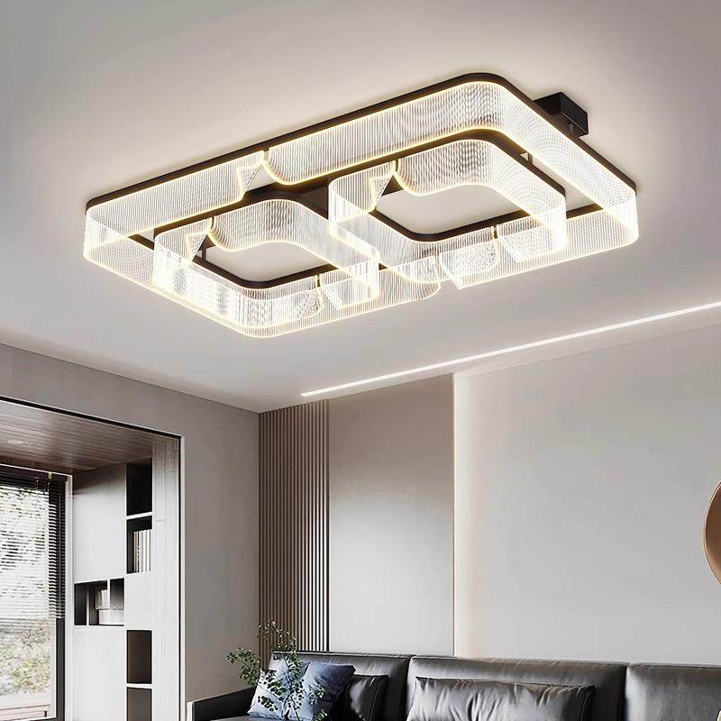 客厅灯现代简约大气家用黑色灯具客厅主灯2024新款吸顶灯led超亮