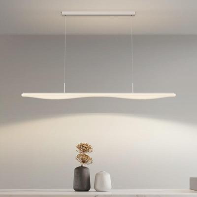 奶油风新款餐厅吊灯简约现代创意吧台灯长条饭厅餐桌灯具