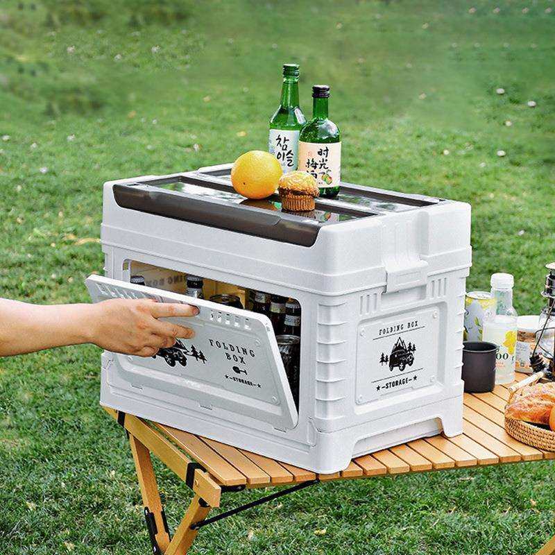 户外露营收纳箱折叠箱侧开门收纳箱书箱整理箱多功能车载置物箱