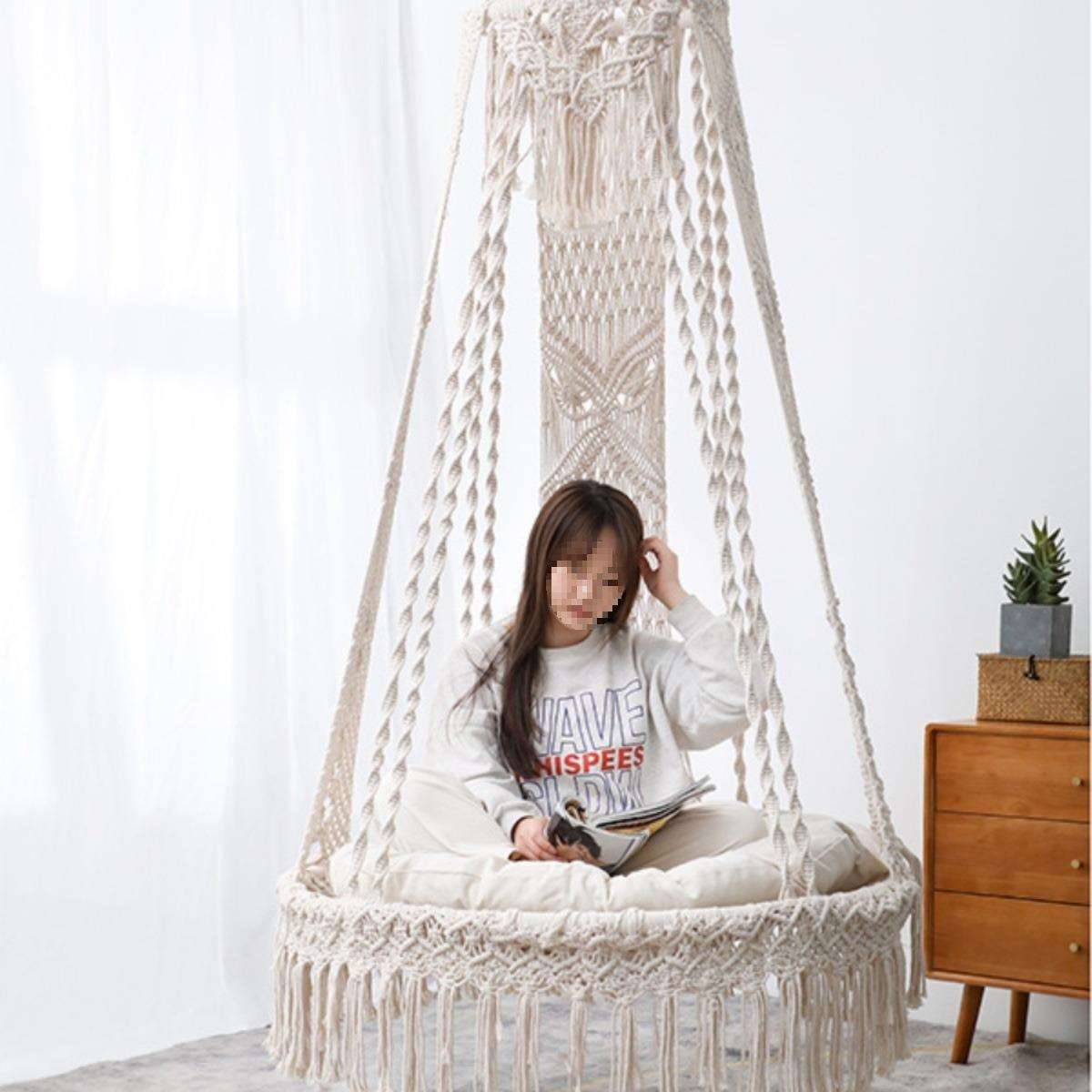 手工绳编吊篮椅子室内秋千卧室家用阳台户外庭院懒人摇篮网红吊床