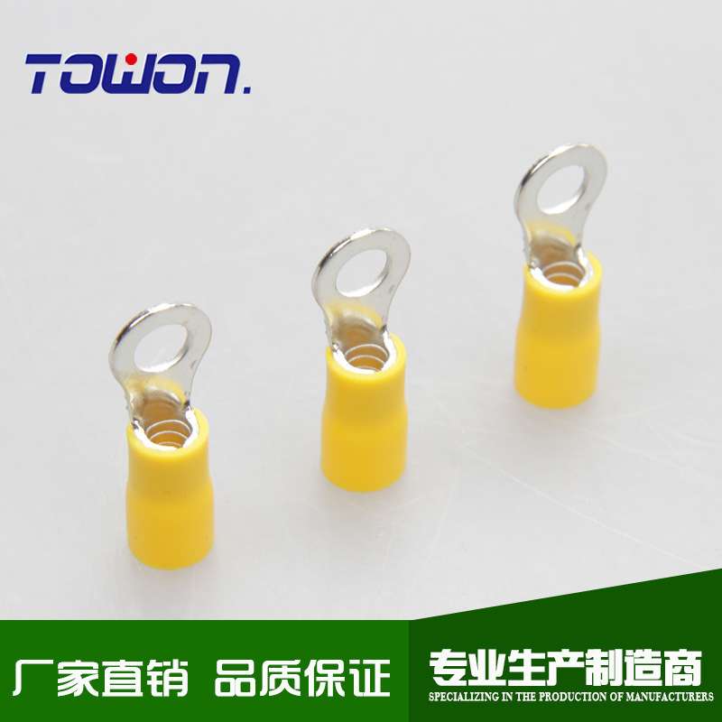 乐清TO型等规格端子 预绝缘端头RV5.5-4S 镀锡紫铜管