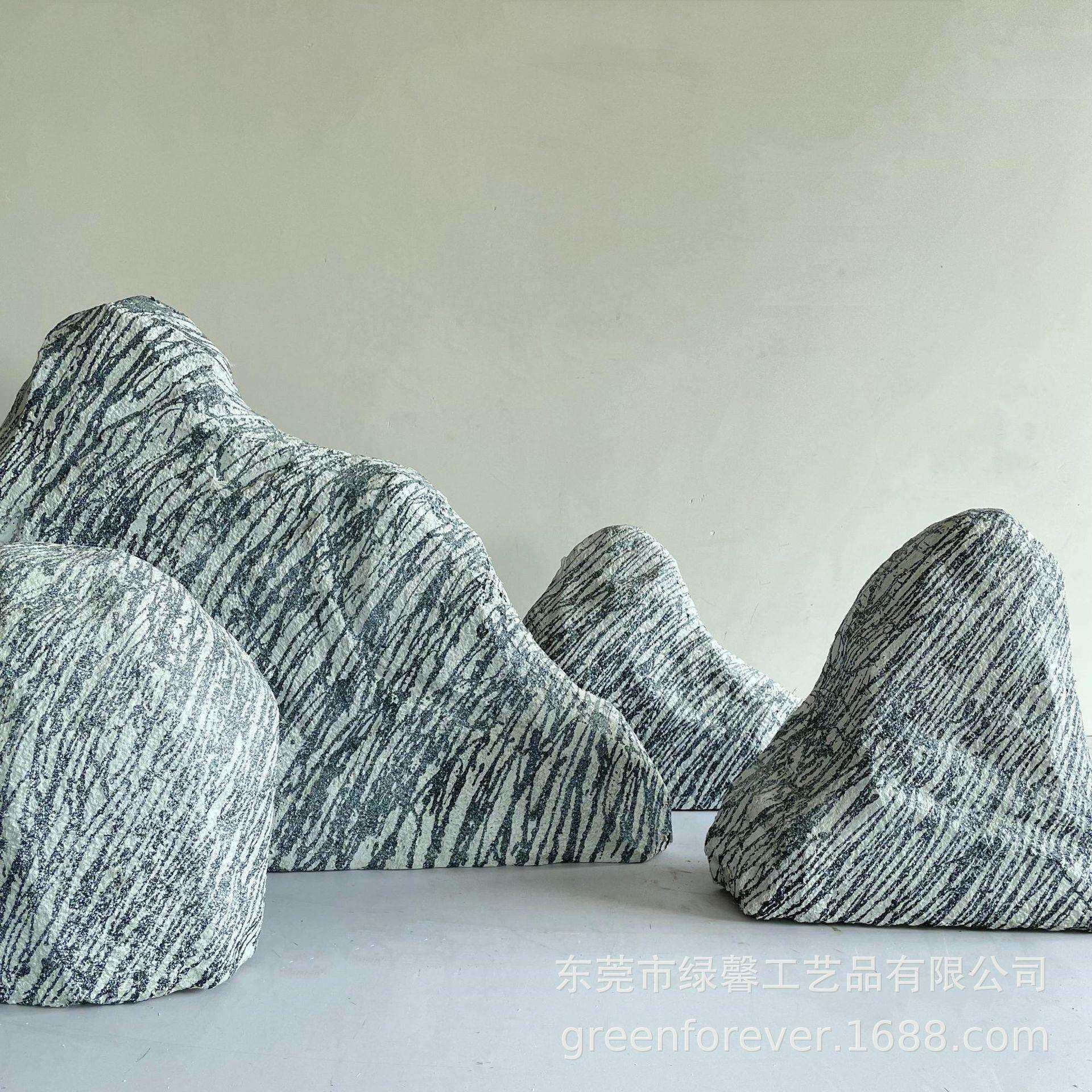 仿真雪浪石组合角落景观日式枯山水造景摆件楼梯间假山石装饰