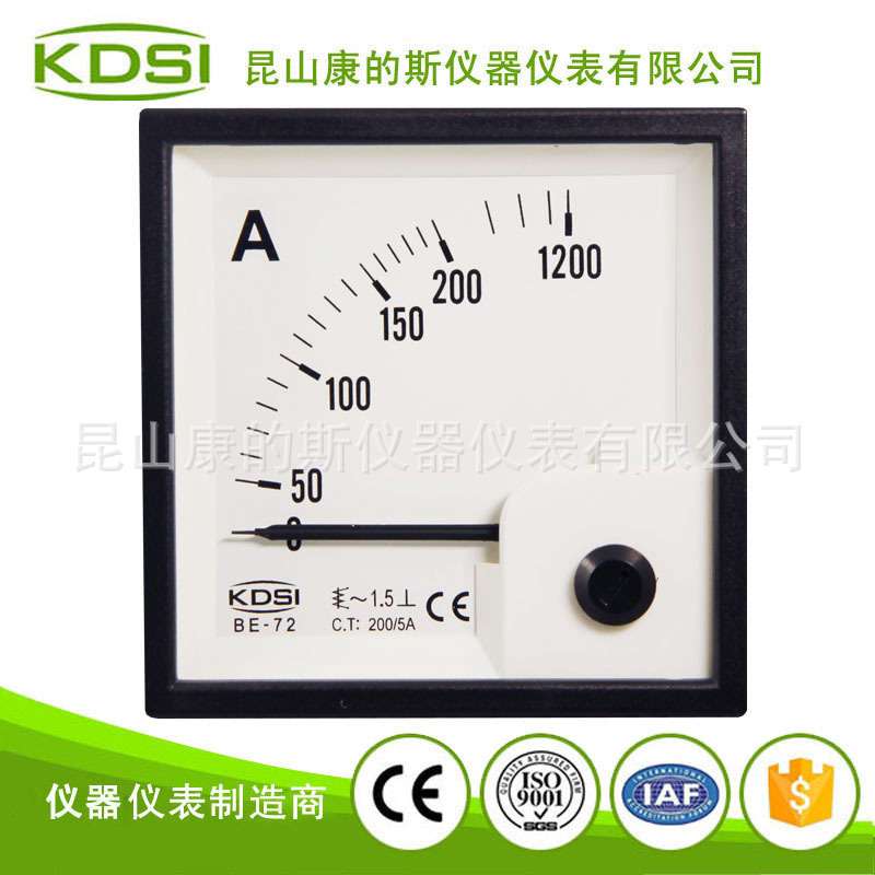 指针式交流电流表BE-72 AC200/5A 6倍过载保护 CE认证电流表