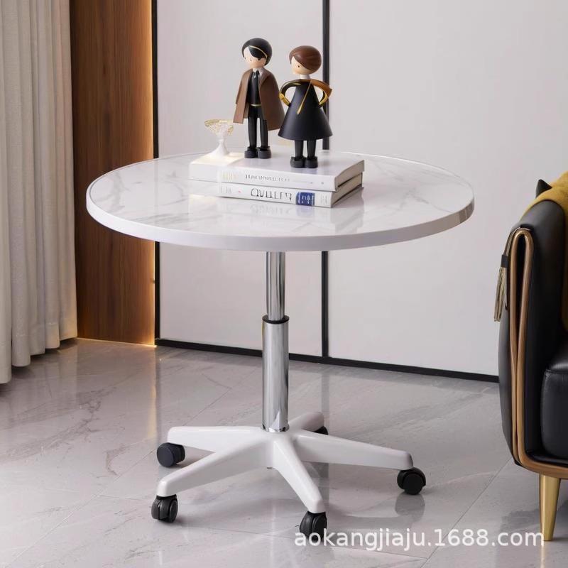 沙发边几客厅2024新款圆桌子可升降带轮移动小茶几休闲多功能角几