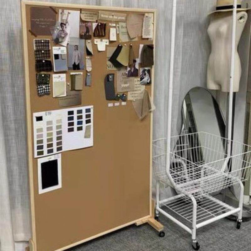 移动万向轮支架公告板留言板软木板照片墙背景板灵感创艺板展示栏