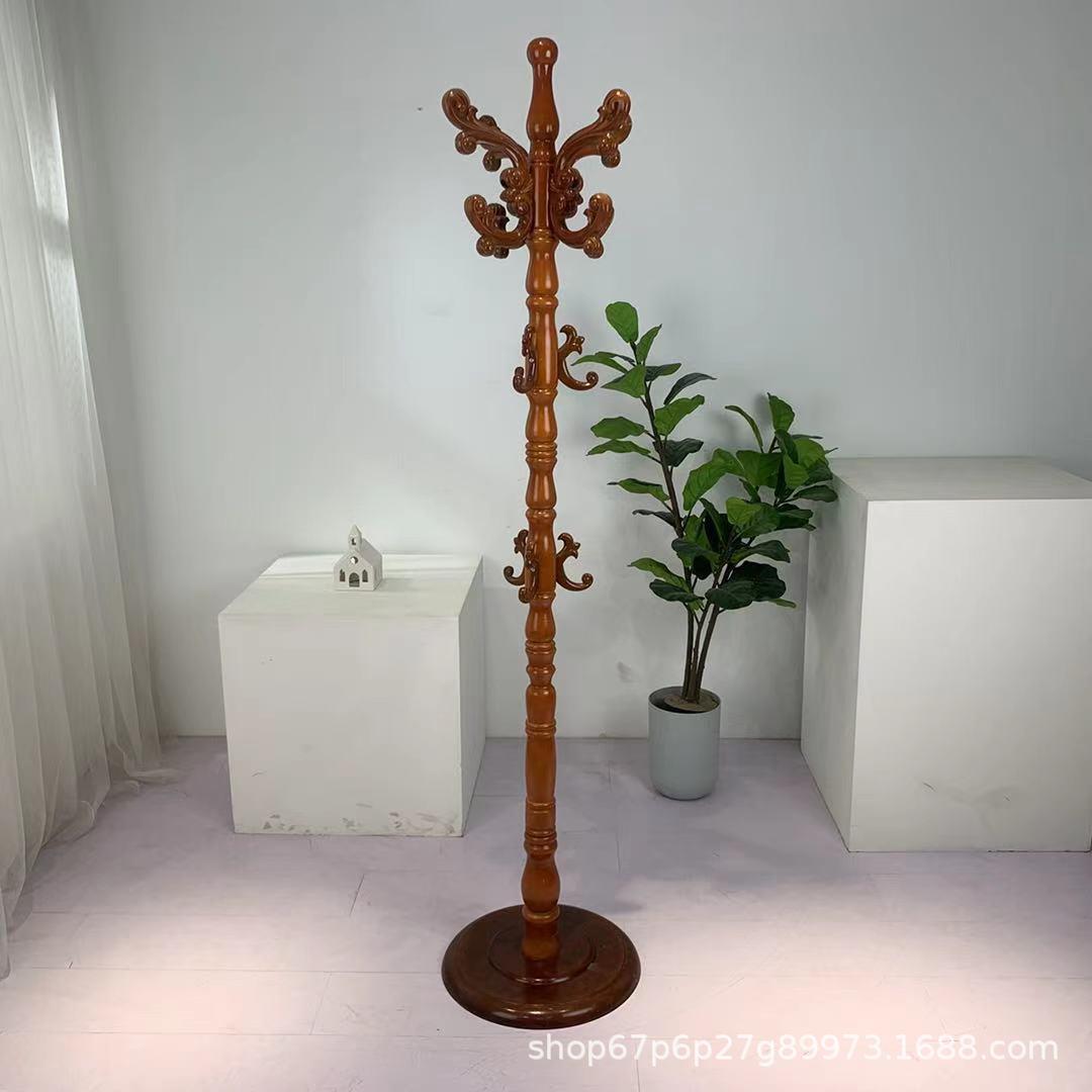 木衣架落地卧室网红简约现代衣服架挂衣架单杆式实欧式客厅衣帽架