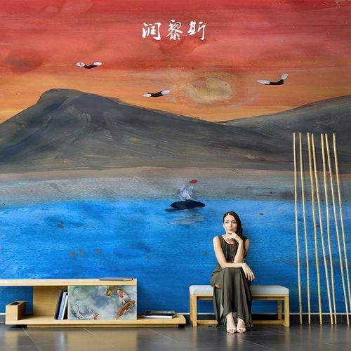 北欧涂鸦墙布装饰客厅沙发电视背景墙手绘3d壁纸艺术油画卧室壁画