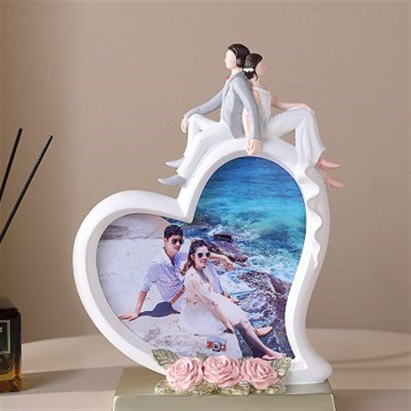 创意客厅装饰品摆件婚纱照相框摆台结婚礼物送新人周年纪念相架框,家居饰品,桌面摆件,淘宝优惠券,粉丝福利购,淘宝优惠卷