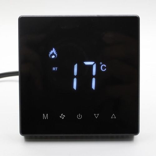 黑色灰色水地暖控制面板 水采暖控制器 恒温液晶地热温控开关
