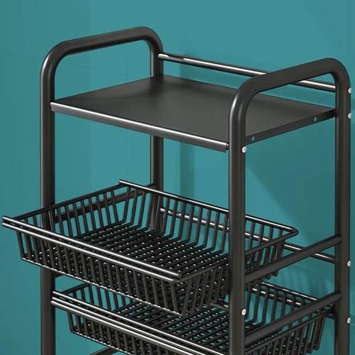 厨房置物架落地多功能家用收纳架多层货架微波炉锅架蔬菜篮储物架